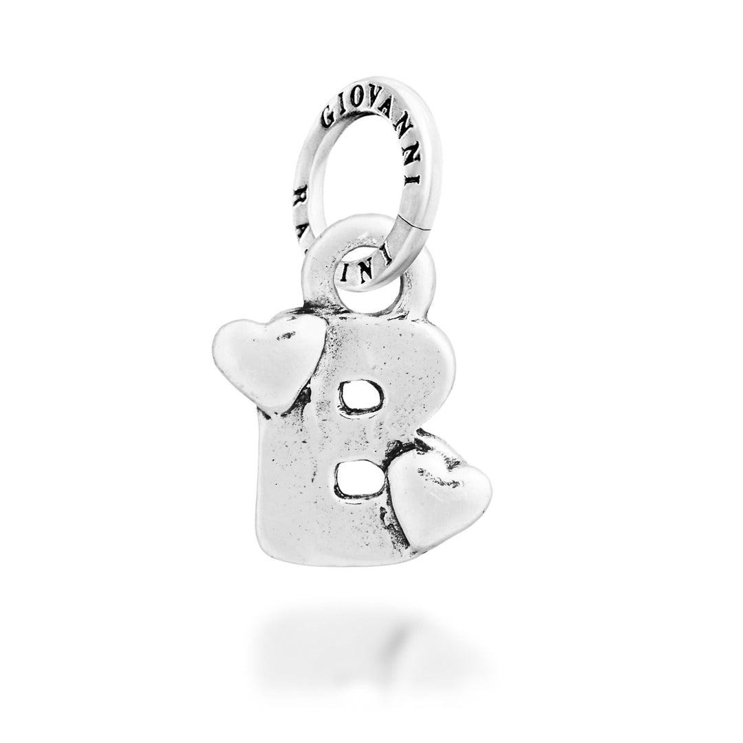 Giovanni Raspini Charm "B" Little Hearts - Silver Charm - 12778