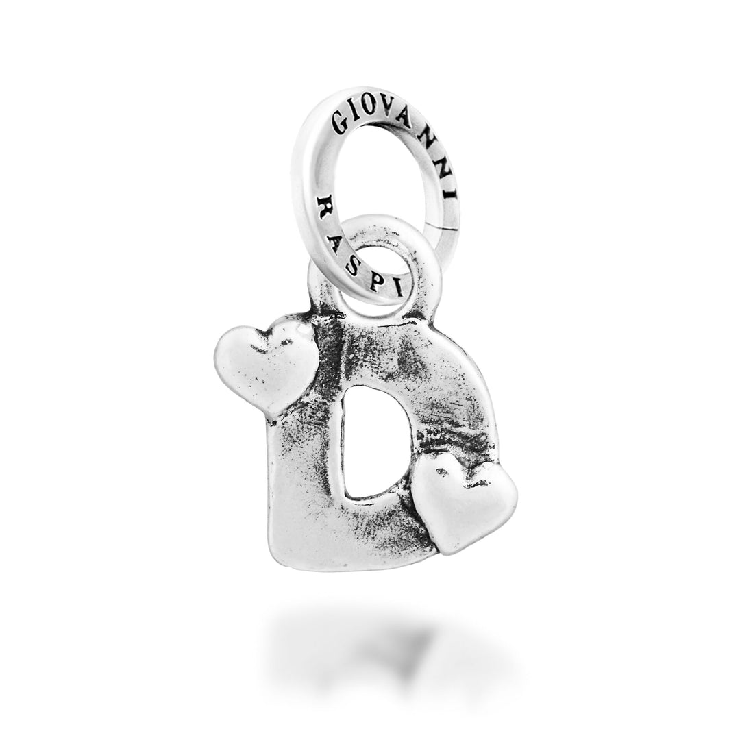 Giovanni Raspini Charm "D" Little Hearts - Silver Charm - 12780