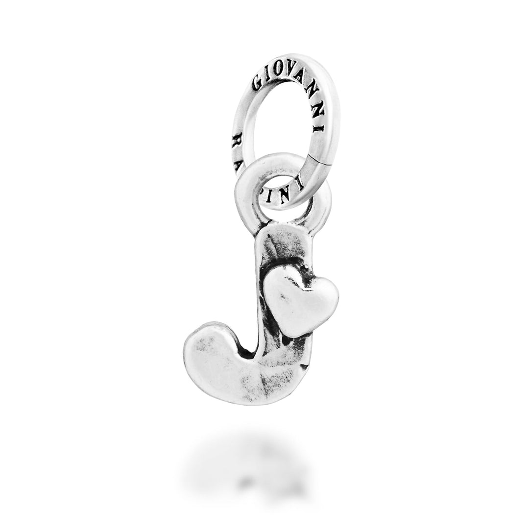 Giovanni Raspini Charm "J" Little Heart - Silver Charm - 12786