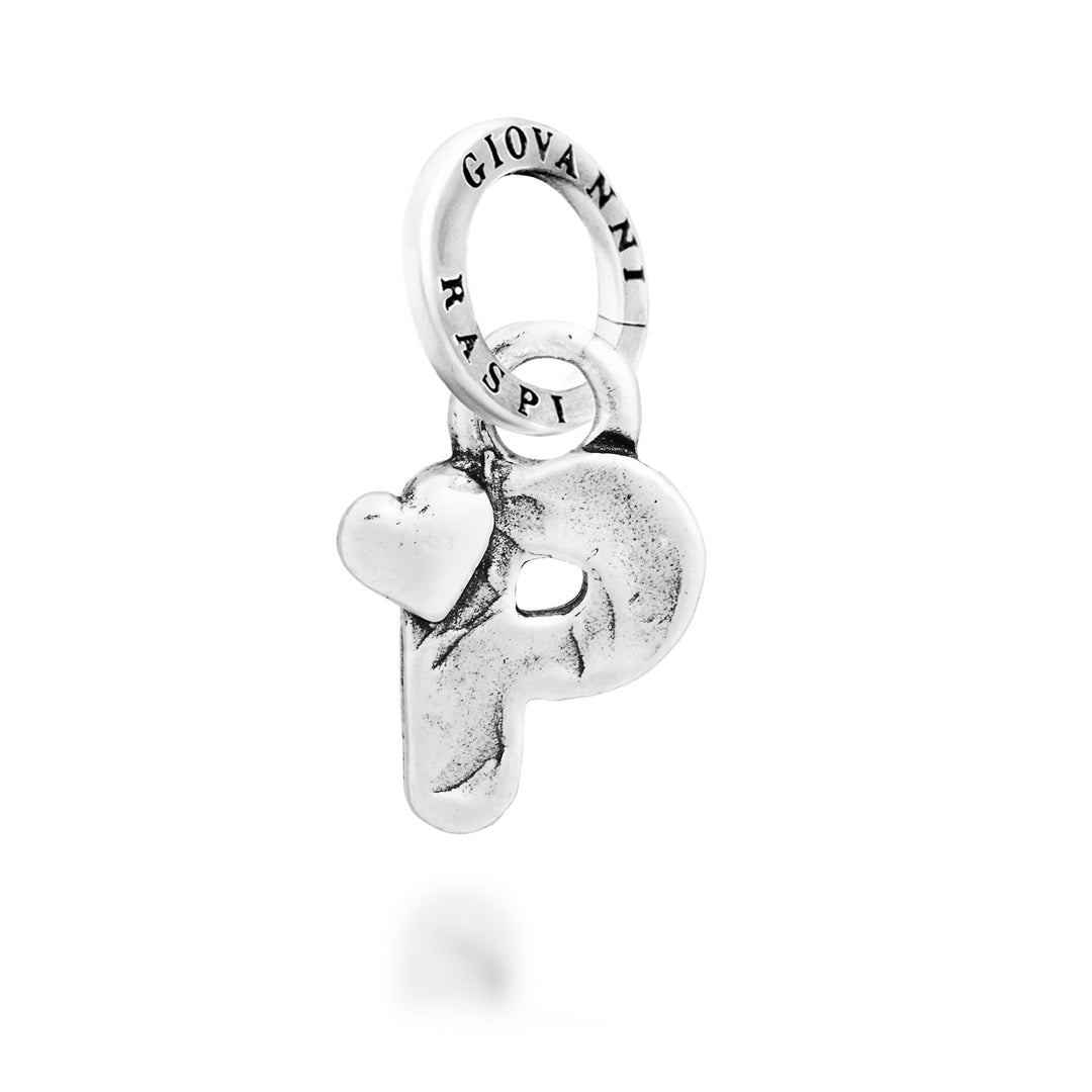 Giovanni Raspini Charm "P" Little Heart - Silver Charm - 12792
