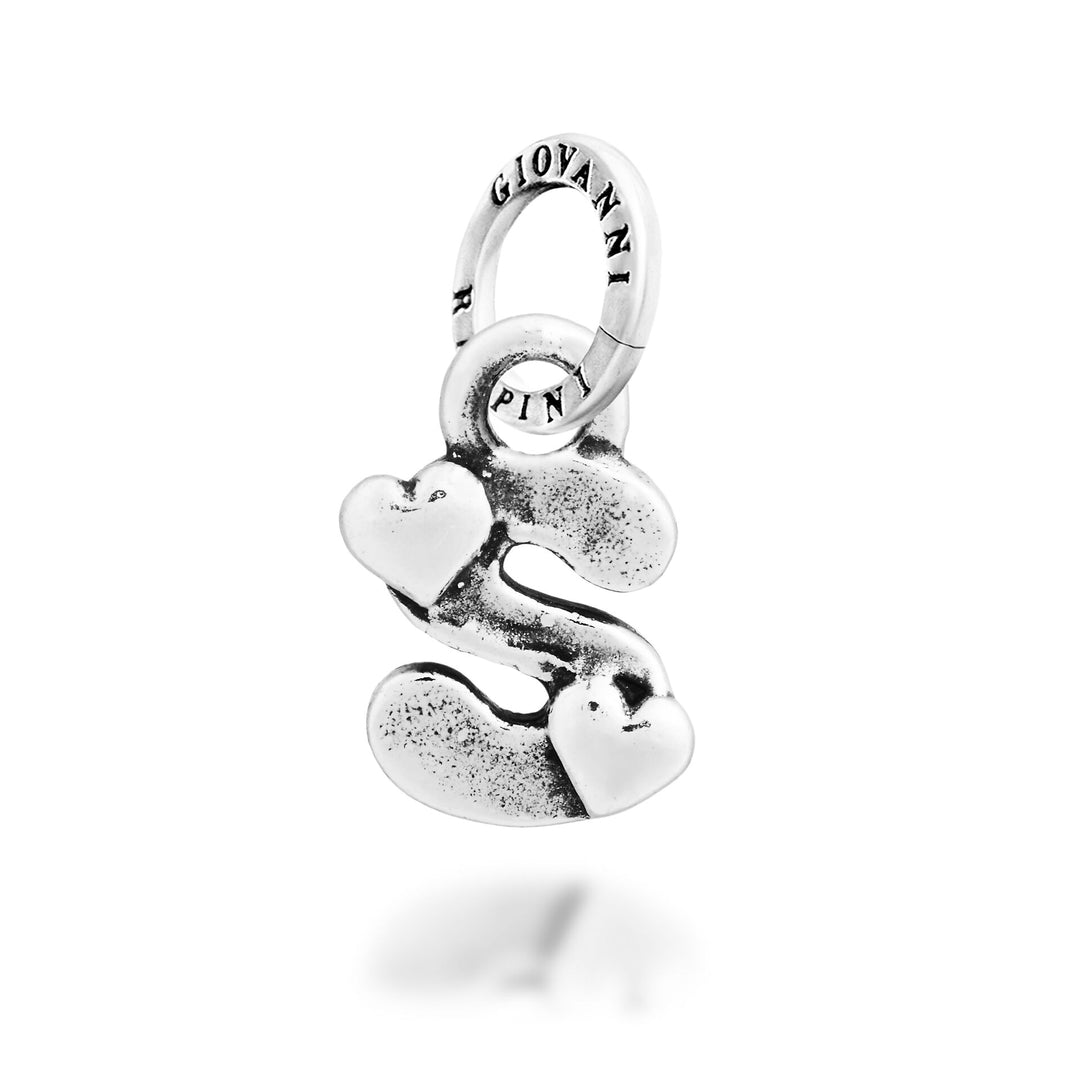 Giovanni Raspini Charm "S" Little Hearts - Silver Charm - 12795