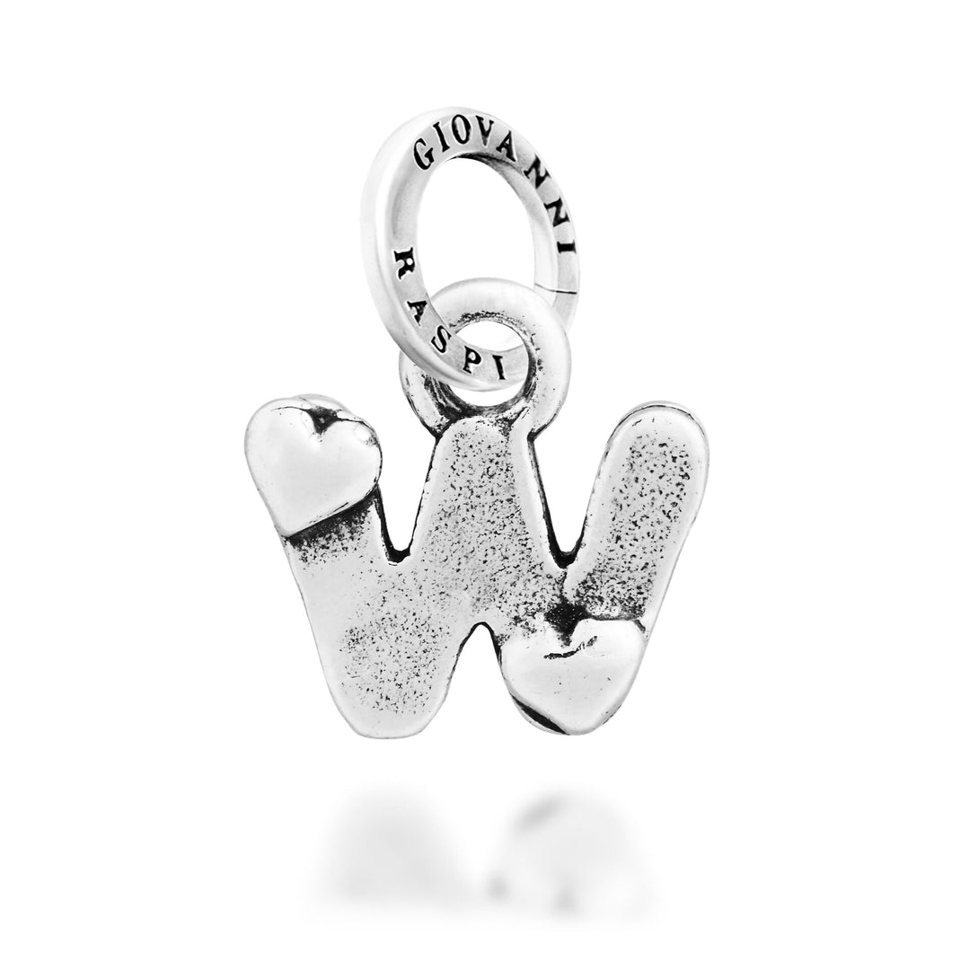 Giovanni Raspini Charm "W" Little Hearts - Silver Charm - 12799