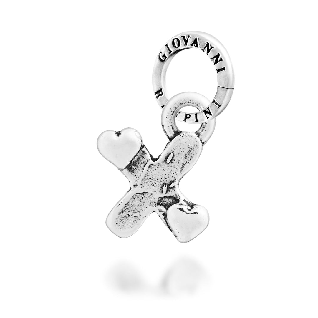 Giovanni Raspini Charm "X" Little Hearts - Silver Charm - 12800