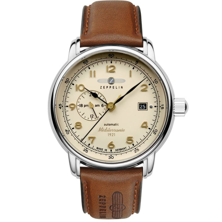 Zeppelin LZ121 Mediterranèe 24ore 40mm beige automatic steel 9668-5