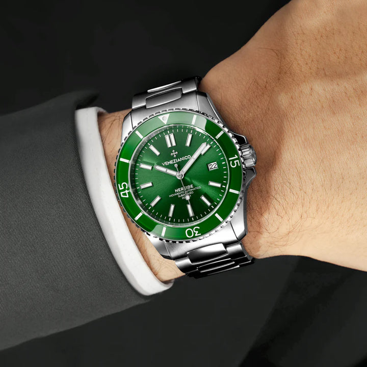 Venezianico Nereide 42mm green automatic steel watch 3321501C