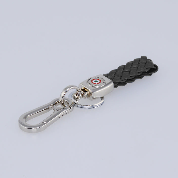 Aeronautica Militare Leather Keychain with Carabiner AM164-NE