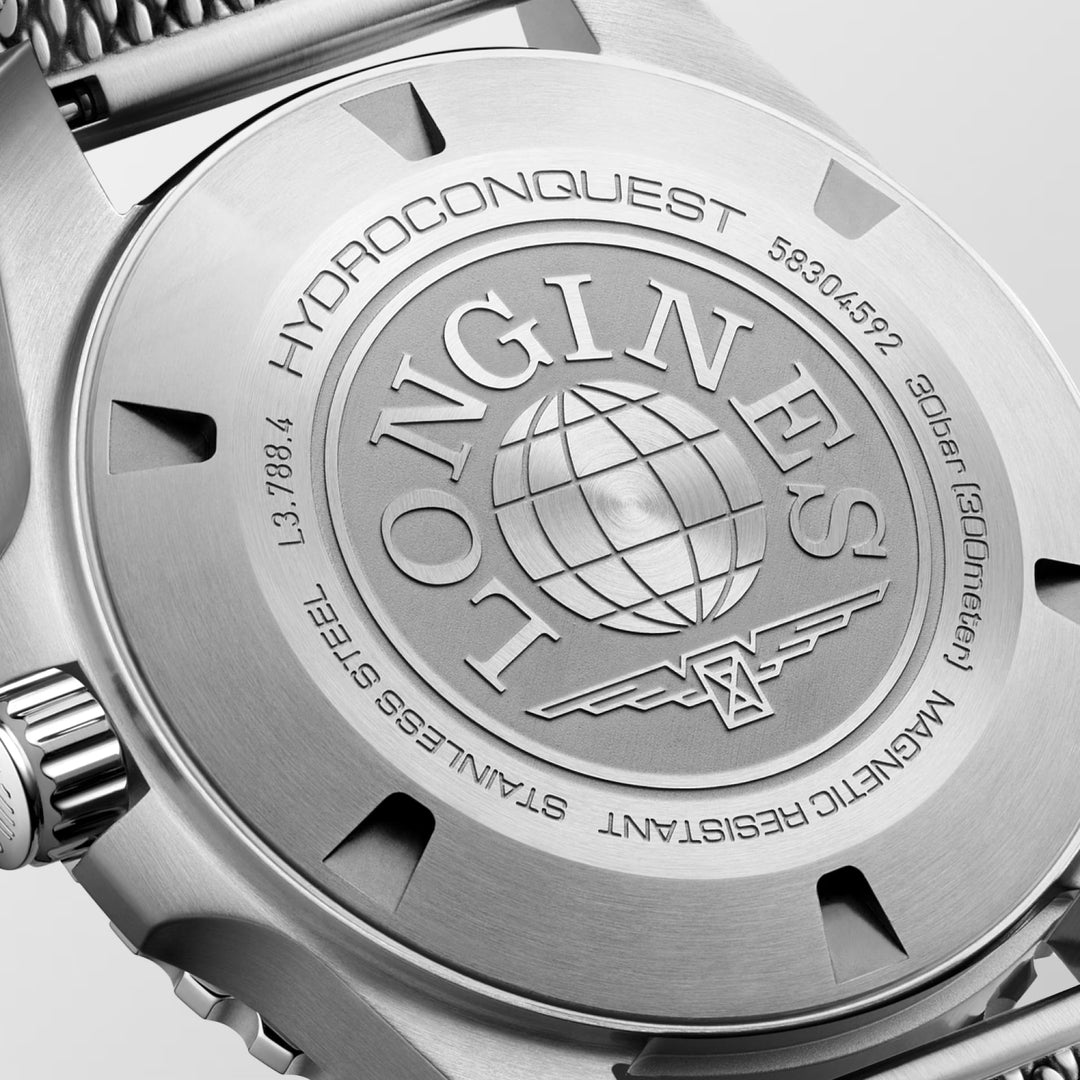 Longines Hydroconquest 42mm black automatic steel watch L3.788.4.70.6