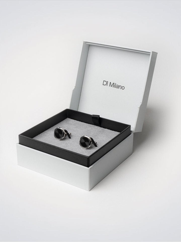 D1 Milano Octagonal Cufflinks Black D1-JWCLSU01
