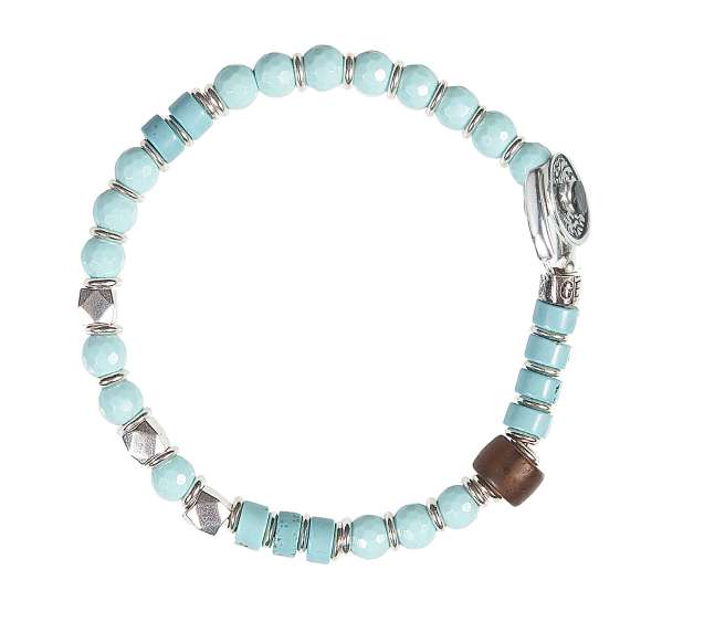 Gerba 925 silver bracelet turquoise paste murrina SW09