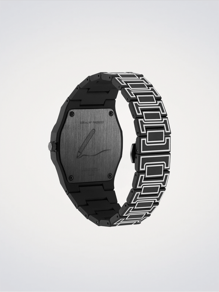 D1 Milano Black Sketch Polycarbon 40.5mm D1-PCBJ33