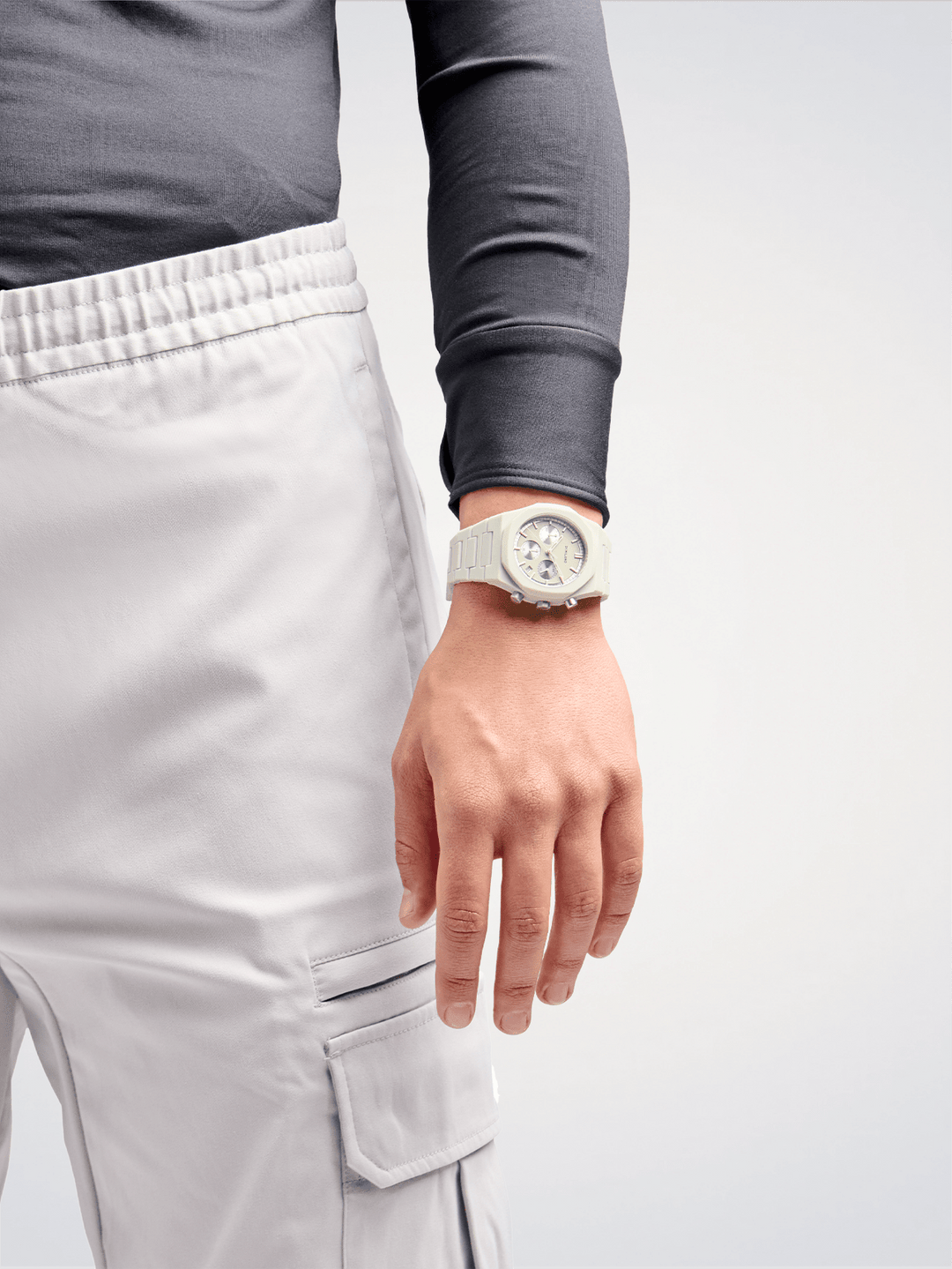 D1 Milano Fossil Gray Polychrono 40.5mm D1-PHBJ08