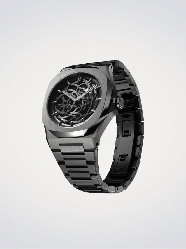 D1 Milano Gun Metal Skeleton 41.5 mm D1-SKBJ11