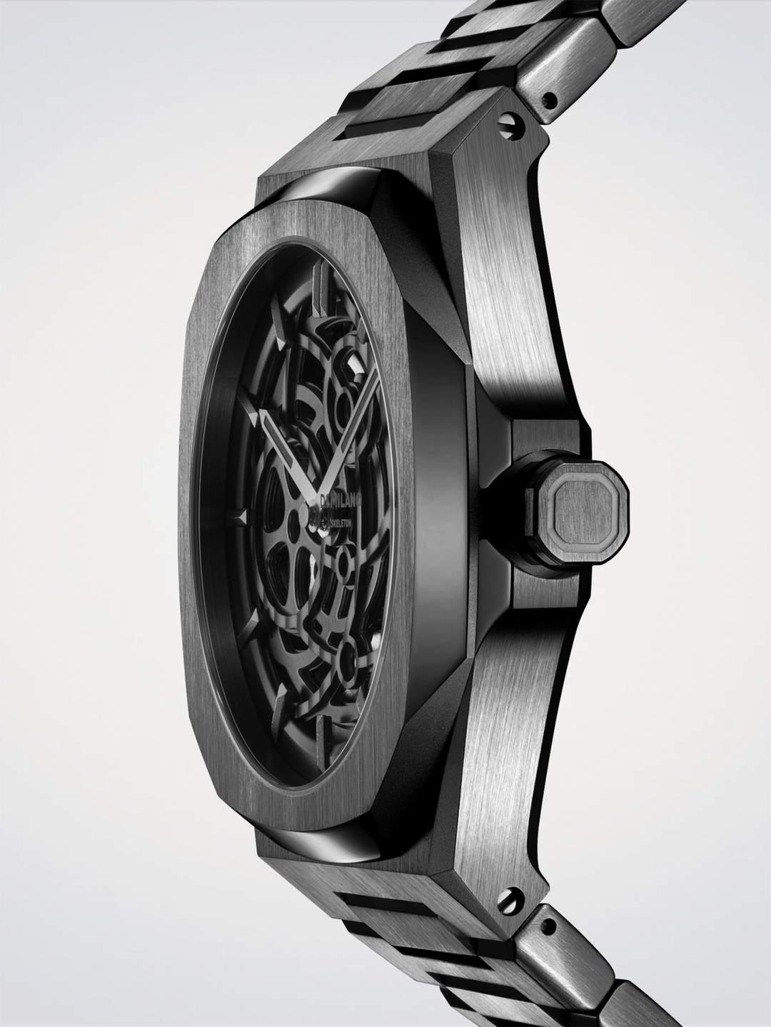 D1 Milano Gun Metal Skeleton 41.5 mm D1-SKBJ11