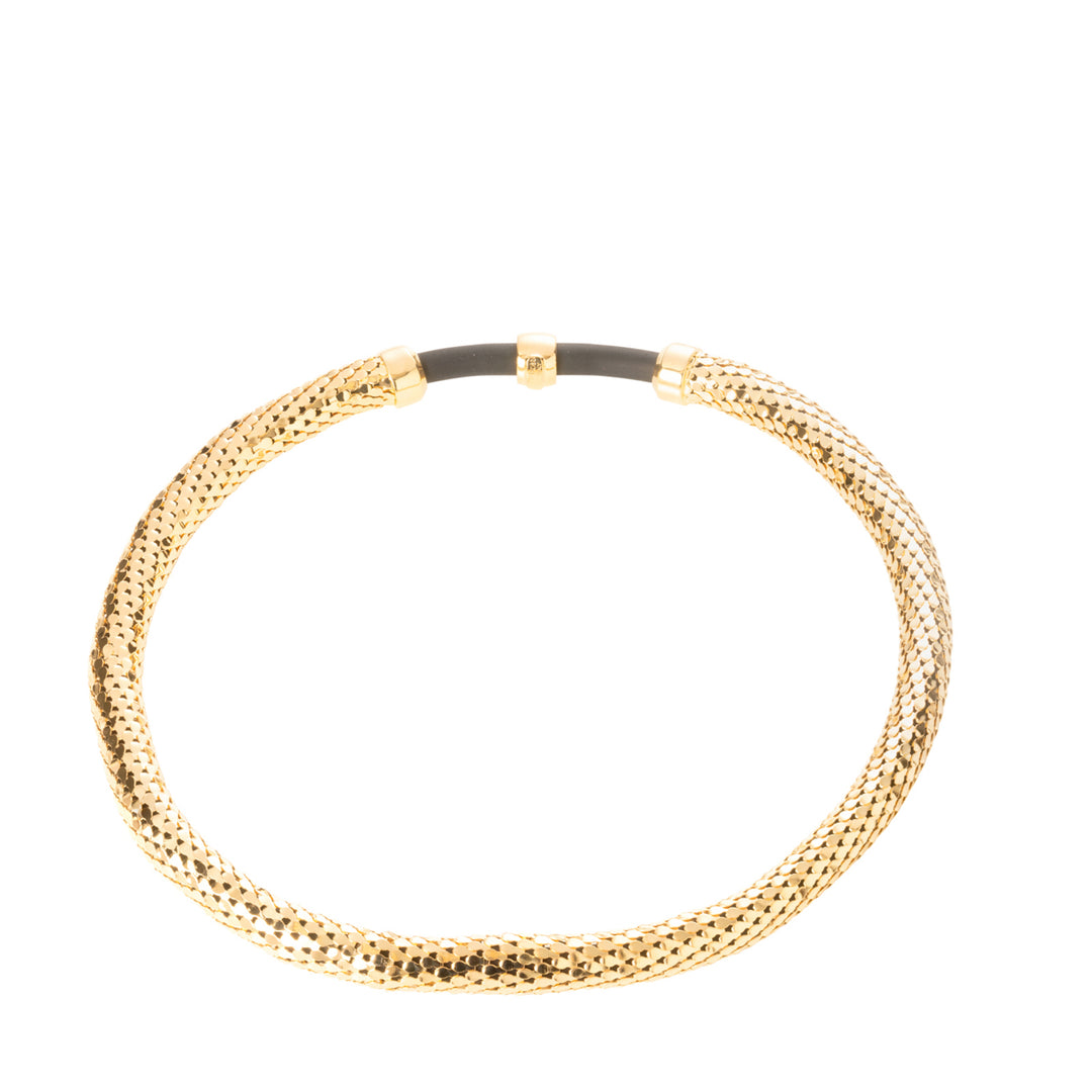 Federica Rossi bronze choker necklace with scales and rubber PVD finish 18kt gold FR.CO.32