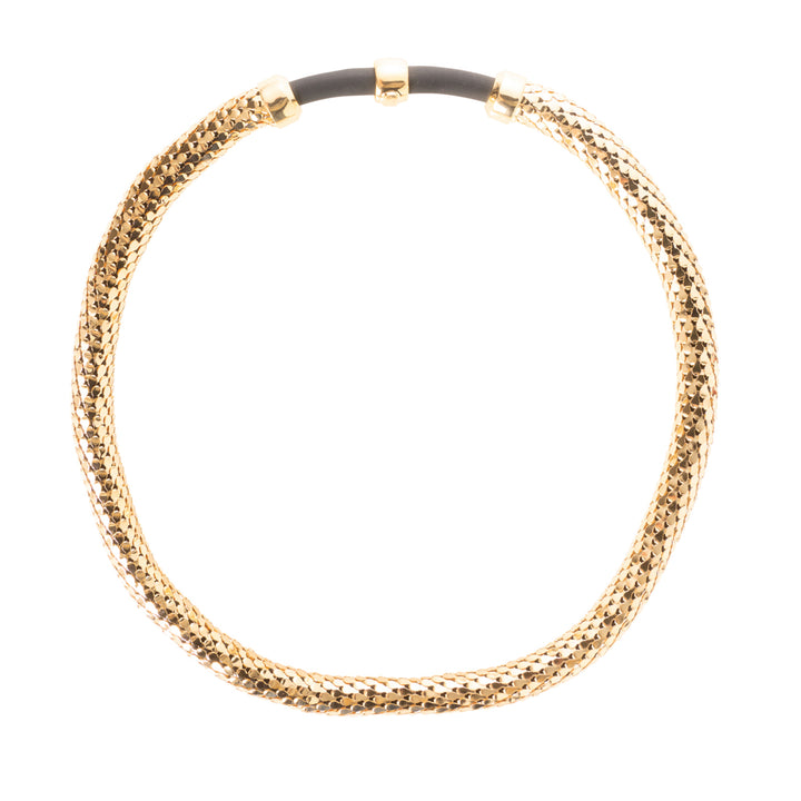 Federica Rossi bronze choker necklace with scales and rubber PVD finish 18kt gold FR.CO.32