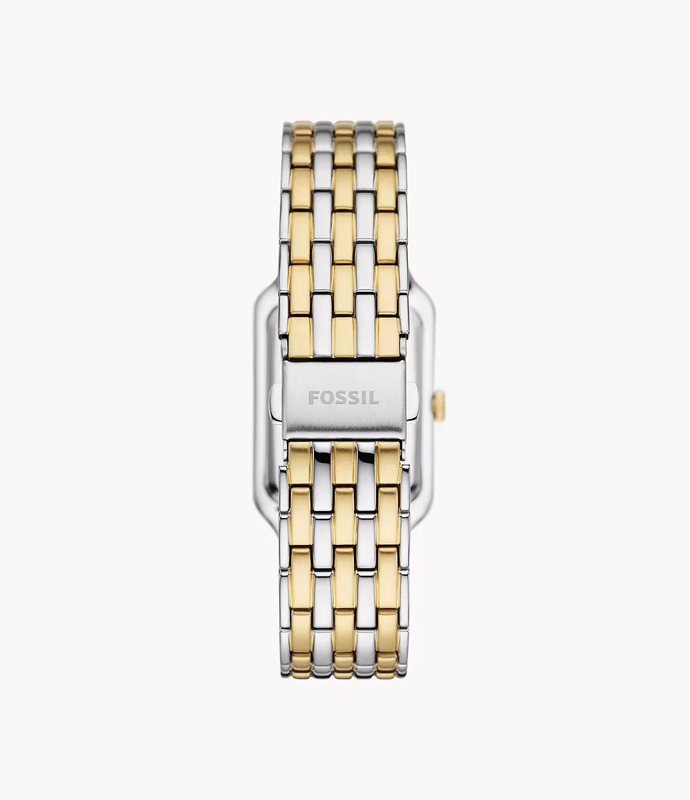 Fossil watch Raquel 26mm mother of pearl quartz steel PVD finish yellow gold ES5305