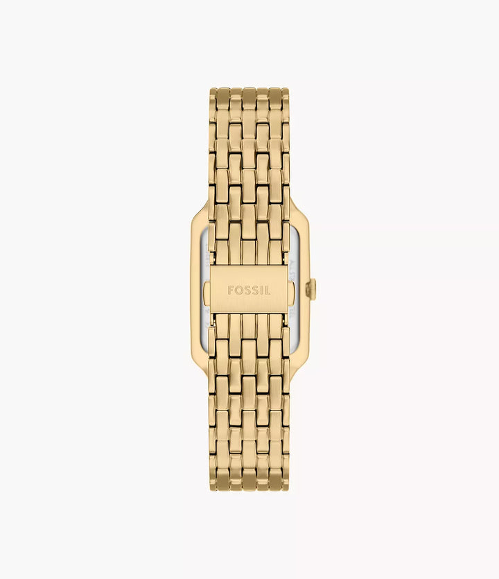 Fossil watch Raquel 23mm green quartz steel yellow gold PVD finish ES5452