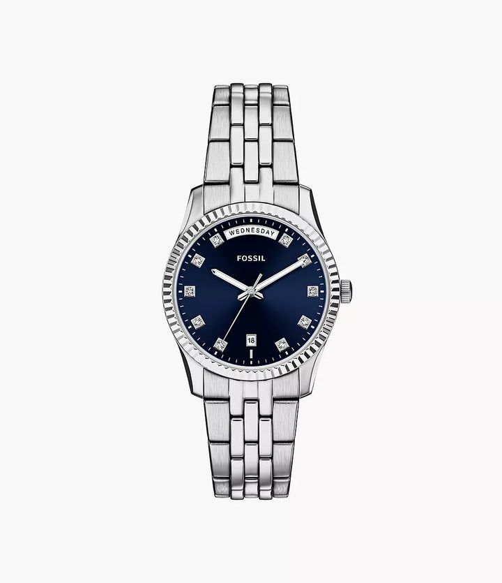 Fossil watch Scarlette 34mm blue quartz steel ES5457