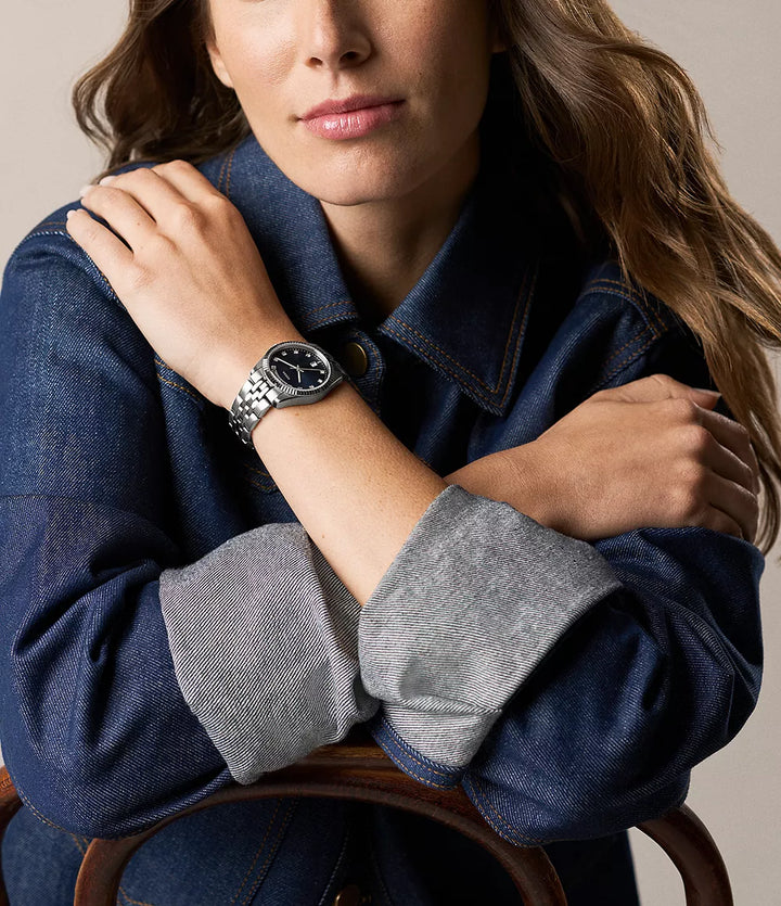 Fossil watch Scarlette 34mm blue quartz steel ES5457