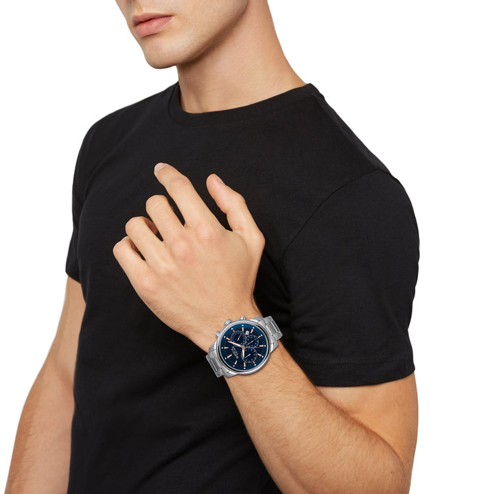 Breil watch Caliber Chrono 43mm blue quartz steel EW0645