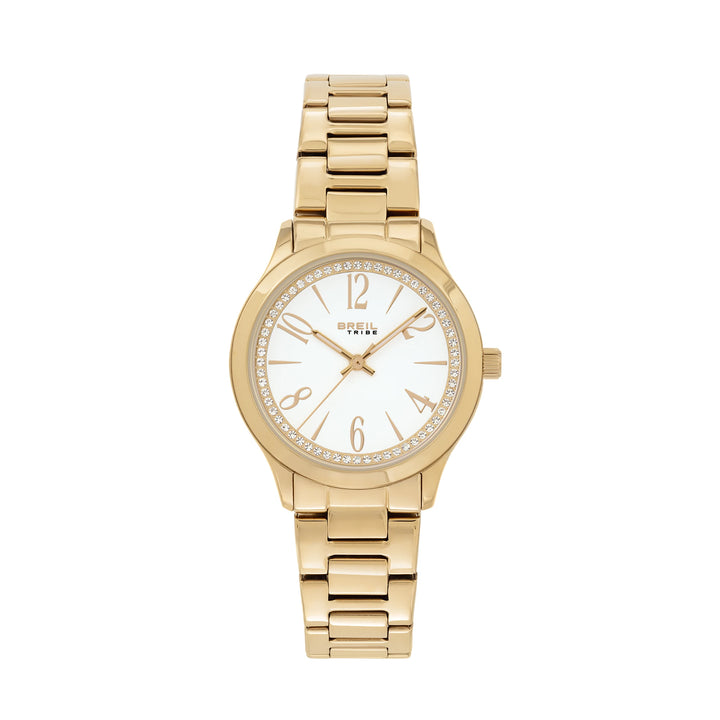 Breil Abby watch 32mm white quartz steel gold PVD finish EW0754