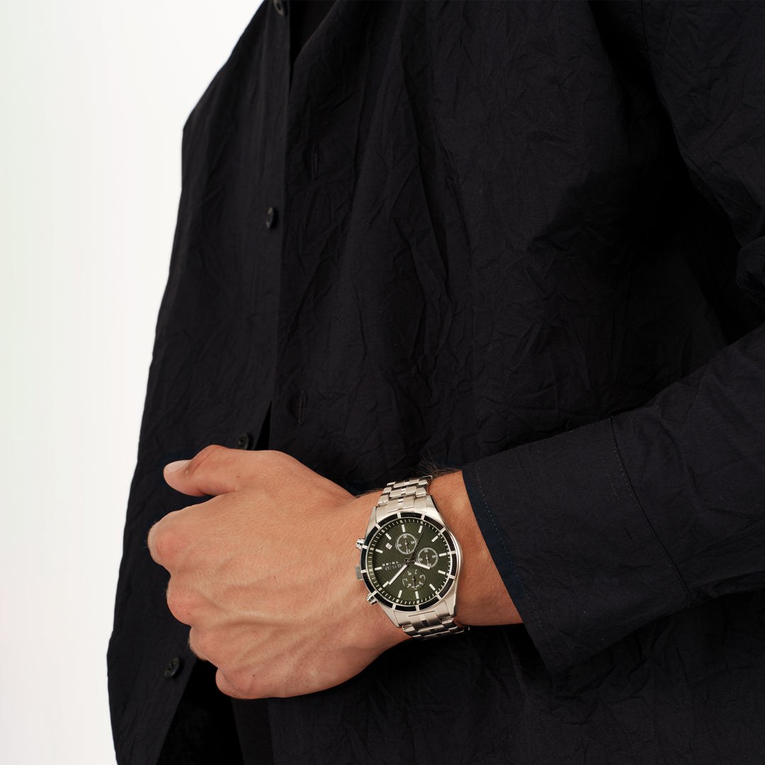 Breil Captain Chrono watch 42mm green quartz steel EW0796