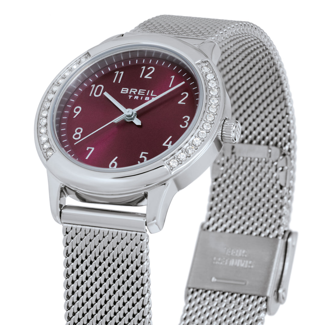 Breil Eye To Eye watch 30mm burgundy quartz steel EW0804