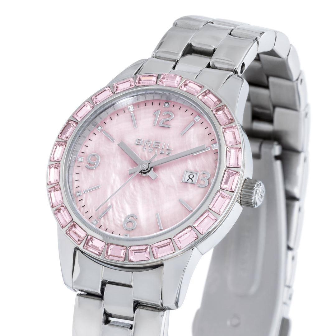 Breil Glow And Go watch 30mm pink mother of pearl quartz steel EW0824