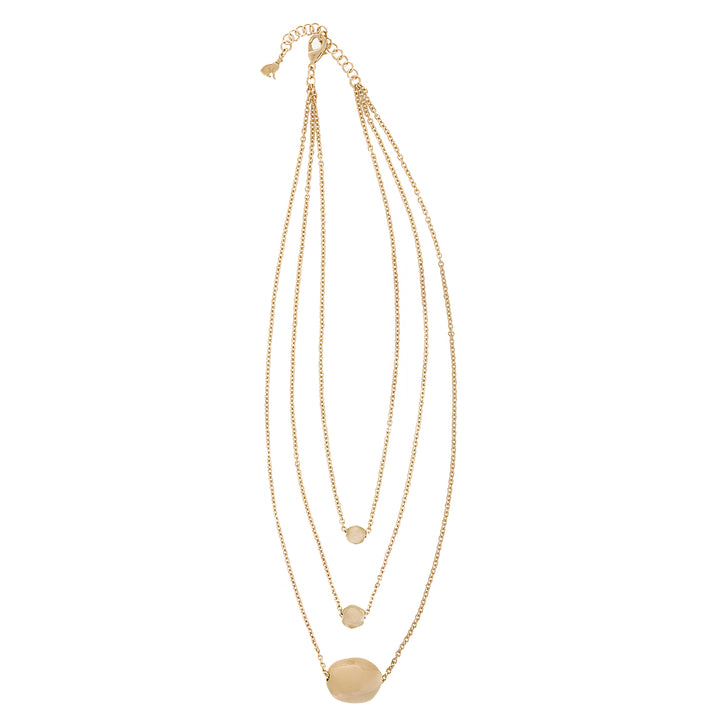Federica Rossi multi-strand necklace 3 Stone bronze PVD finish 18kt gold FR.CO.27