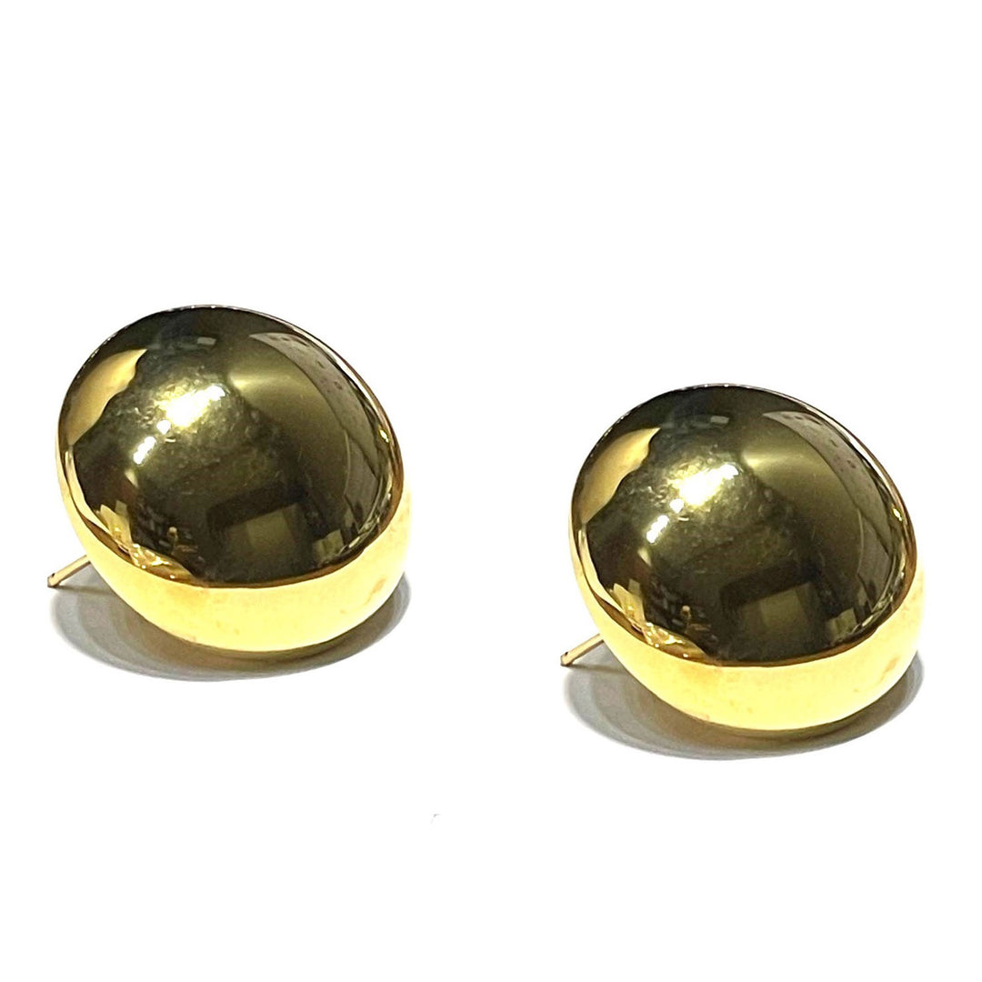 Federica Rossi lobe earrings Boule bronze finish PVD yellow gold FR.OR.18