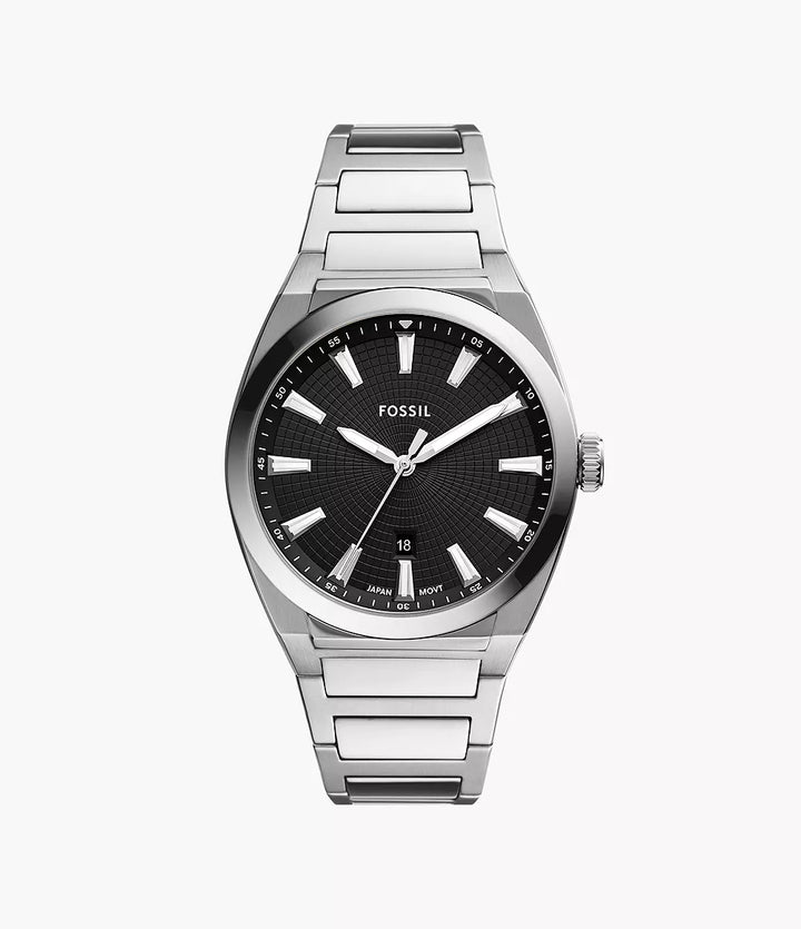 Fossil Everett watch 42mm black quartz steel FS5821