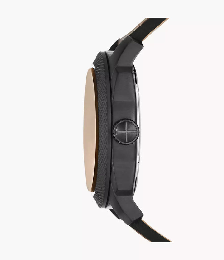 Fossil Machine watch 49mm brown quartz steel black pvd FS5972