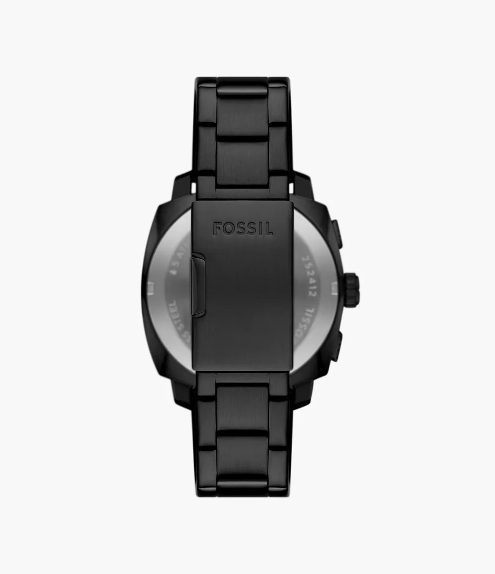 Fossil Machine Chrono watch 44mm black quartz steel black PVS finish FS6097