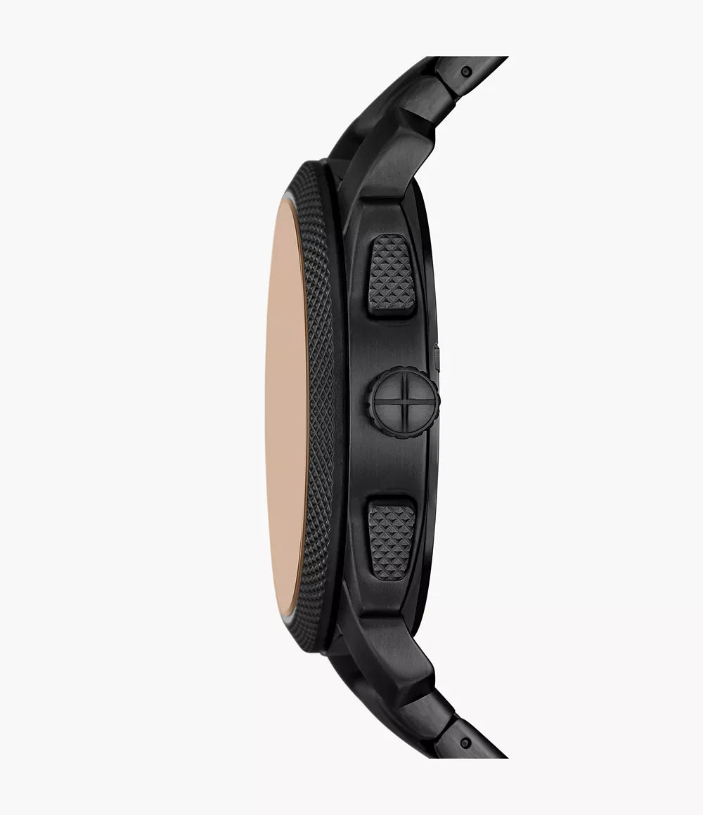 Fossil Machine Chrono watch 44mm black quartz steel black PVS finish FS6097