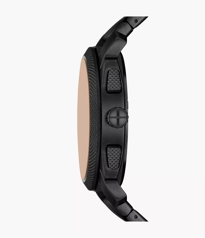 Fossil Machine Chrono watch 44mm black quartz steel black PVS finish FS6097