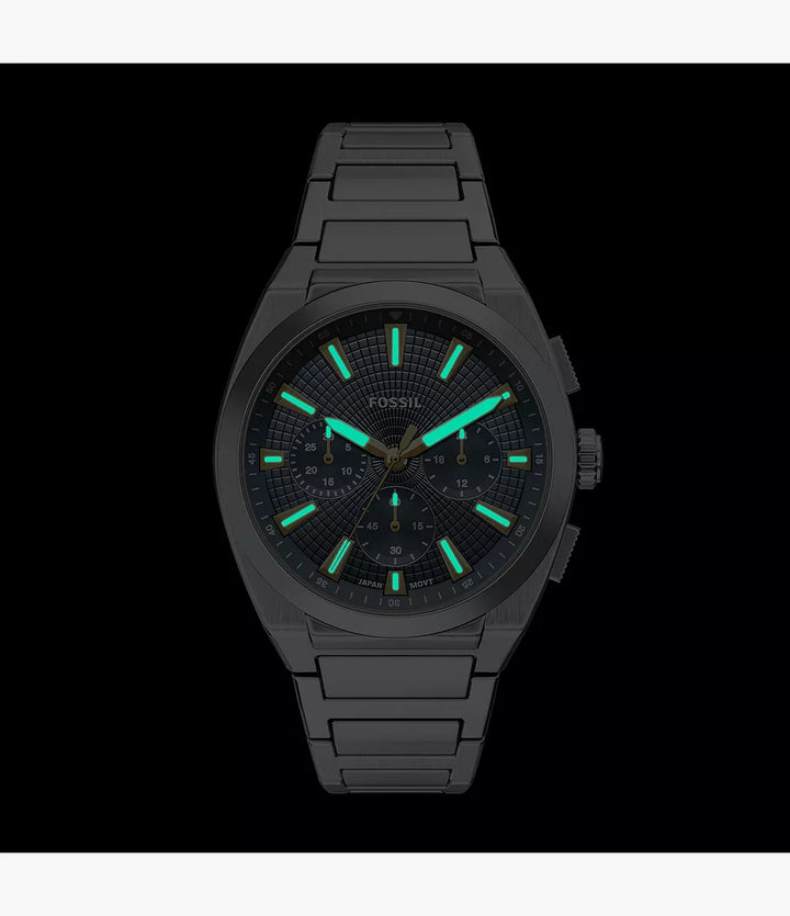 Fossil watch Everett Chrono 44mm blue quartz steel FS6154