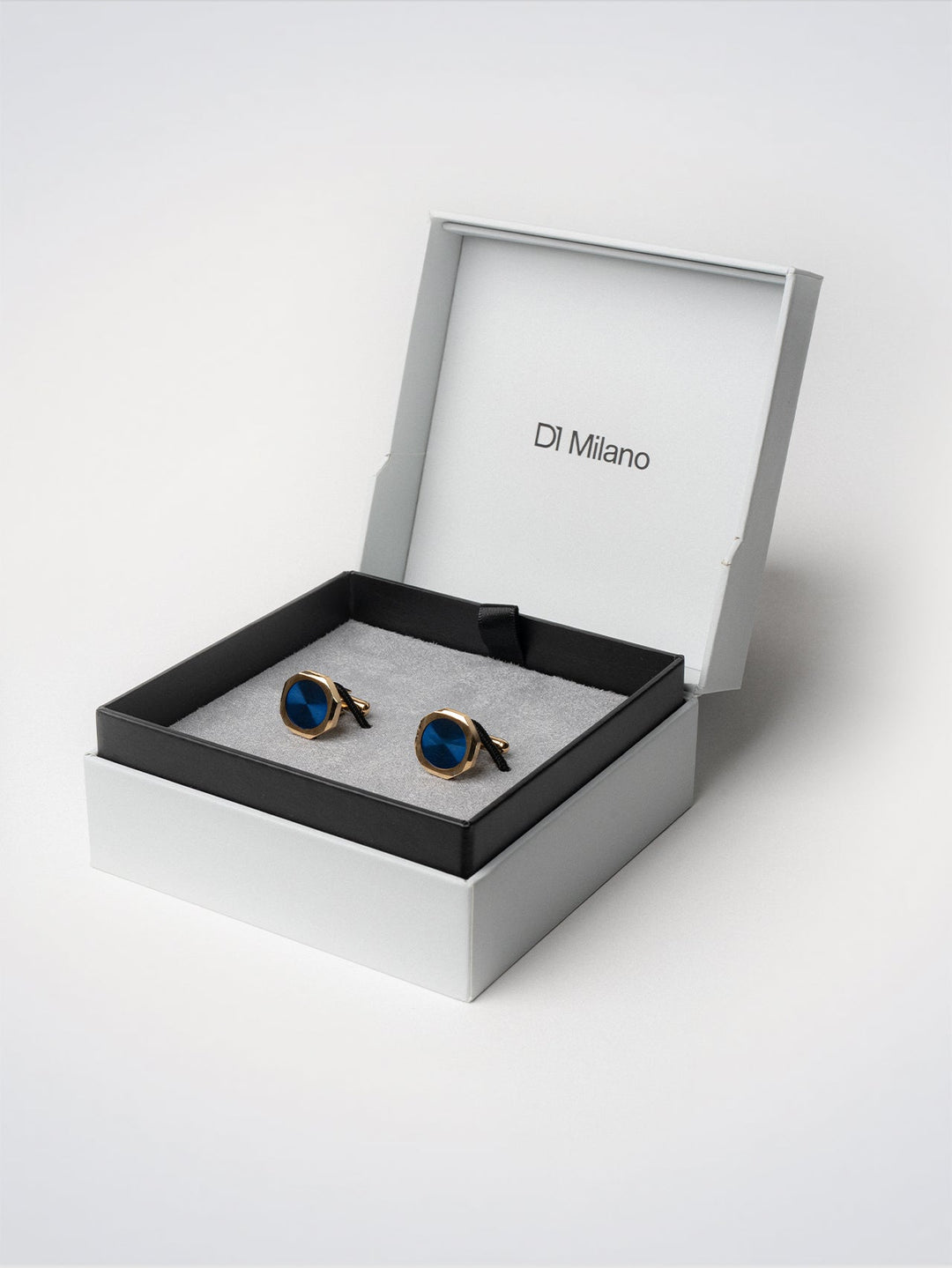 D1 Milano Blue and Gold Octagonal Cufflinks D1-JWCLSU07