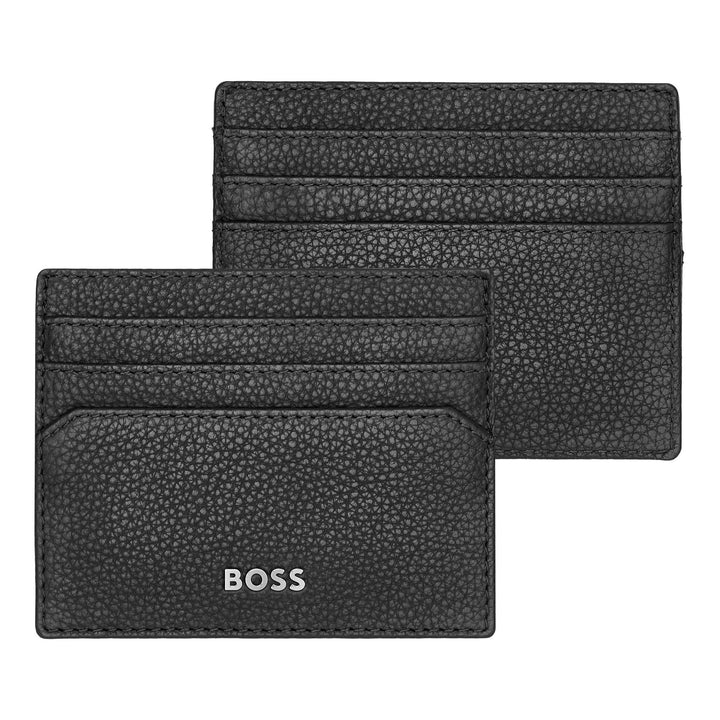 Hugo Boss Classic Black Granulated Card Holder HLC416A