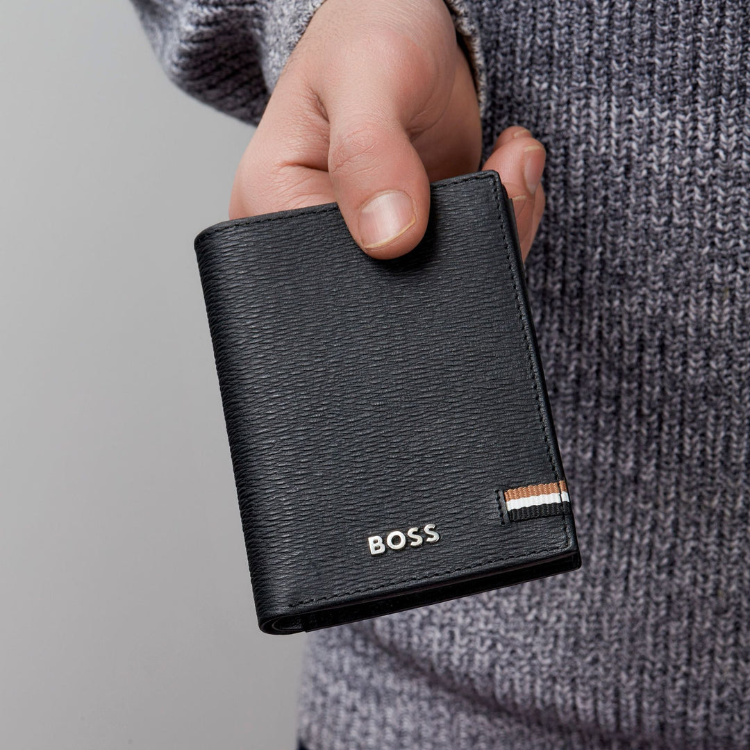 Hugo Boss Folding Card Holder Iconic Black HLE421A