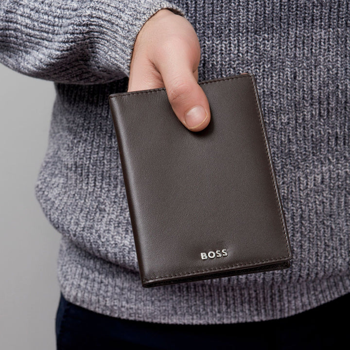 Hugo Boss Vertical wallet with flap Classic Smooth Brown HLO403Y