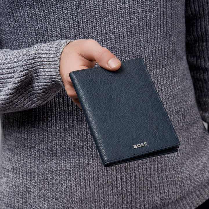 Hugo Boss Vertical wallet with flap Classic Granulated Navy HLO416N