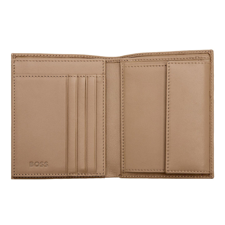 Hugo Boss Vertical wallet with flap Classic Granulated Camel HLO416X