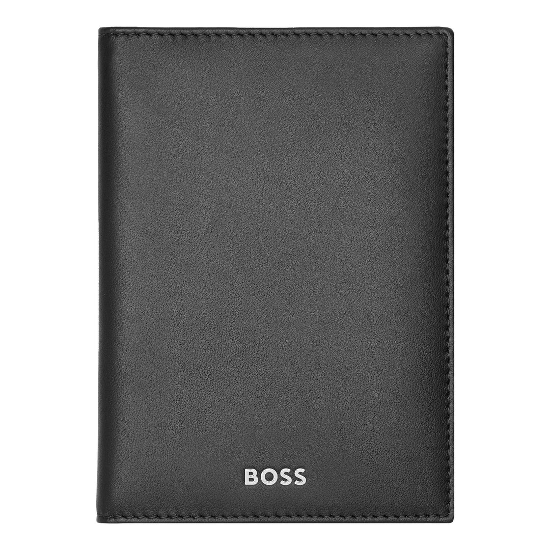 Hugo Boss Classic Smooth Black Passport Holder HLP403A
