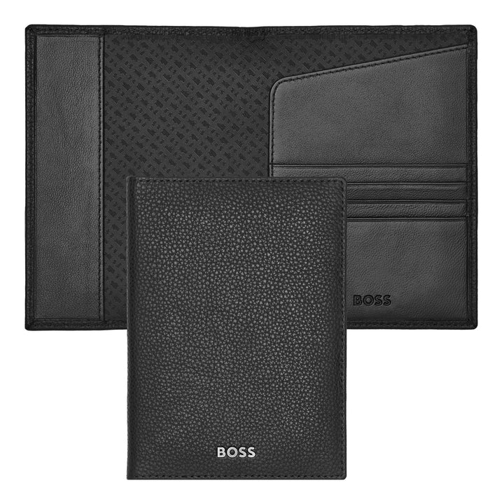 Hugo Boss Passport Holder Classic Grained Black HLP416A
