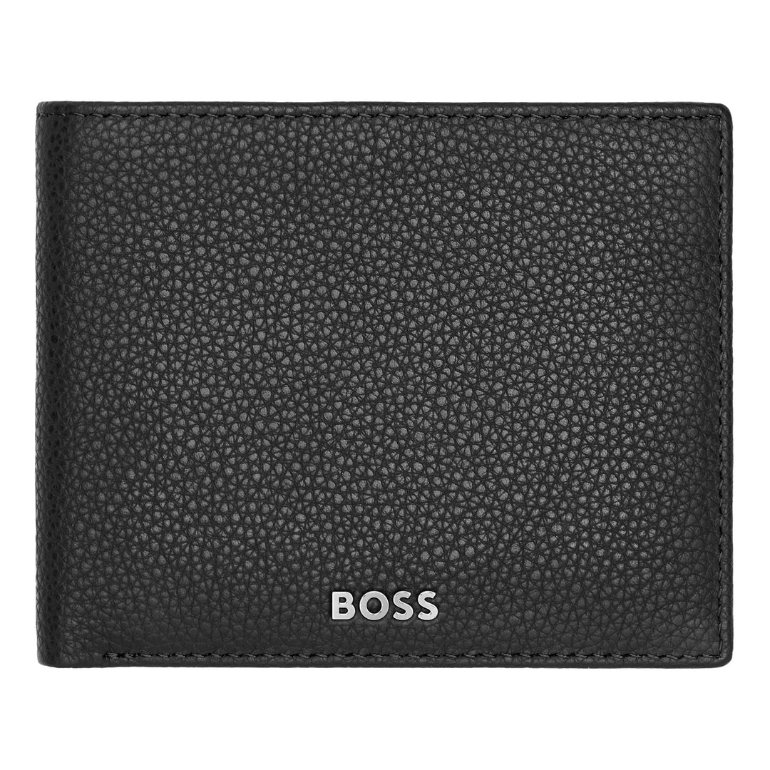 Hugo boss wallet with classic black grain granule hry416a