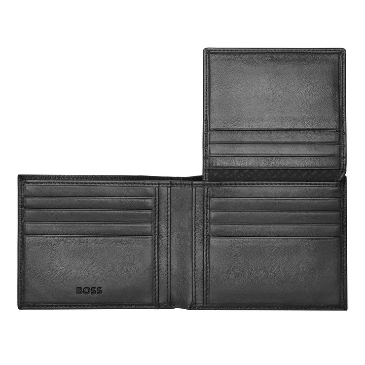 Hugo boss wallet with classic black grain granule hry416a