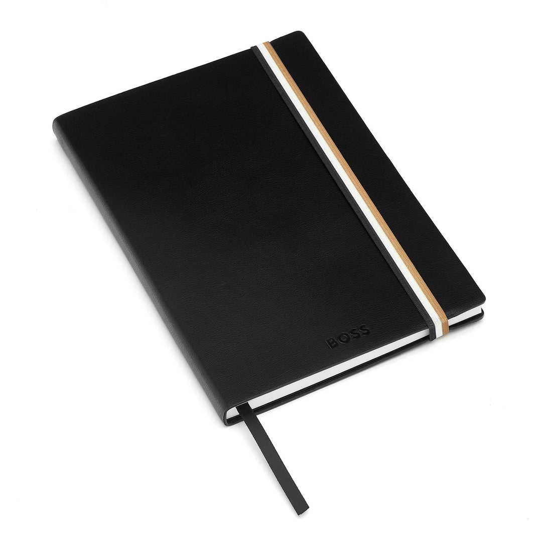 Hugo Boss A5 Iconic Black Lined Notebook HNH321AL