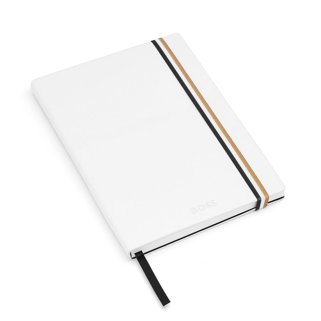 Hugo Boss A5 Iconic White Lined Notebook HNH321WL