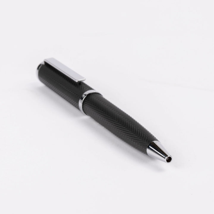 Hugo Boss Formation Herringbone Chrome Ballpoint Pen HSI1064B