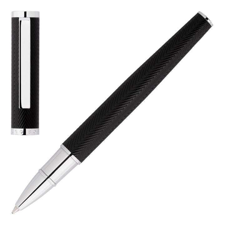 Hugo Boss Formation Herringbone Chrome Ballpoint Pen HSI1065B